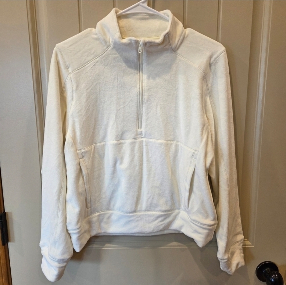 Girls' XL Velour Fleece 1/2 Zip Pullover XL Pale Yellow New Super Soft Winter